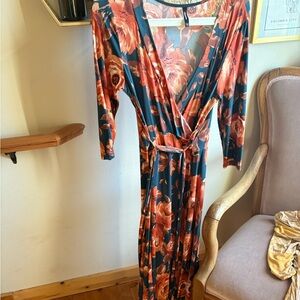 Floral Wrap Maxi Dress